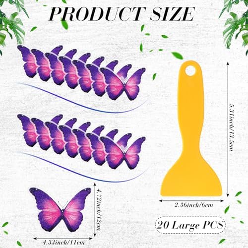 20 Pcs Non-Slip Butterfly Bathtub Stickers