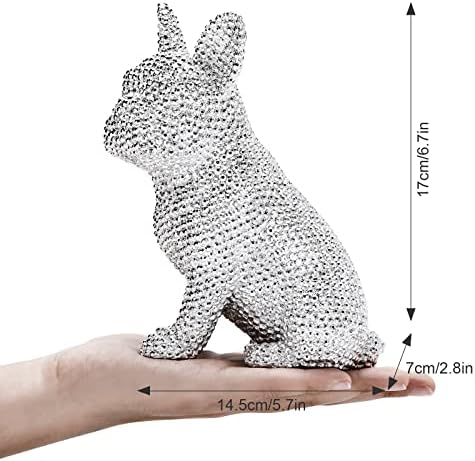 GRABADO Sparkly French Bulldog Statue Home Decor