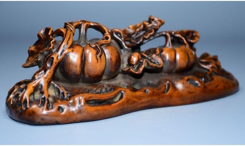 LimpaC Handcrafted Boxwood Pumpkin Branch Statue