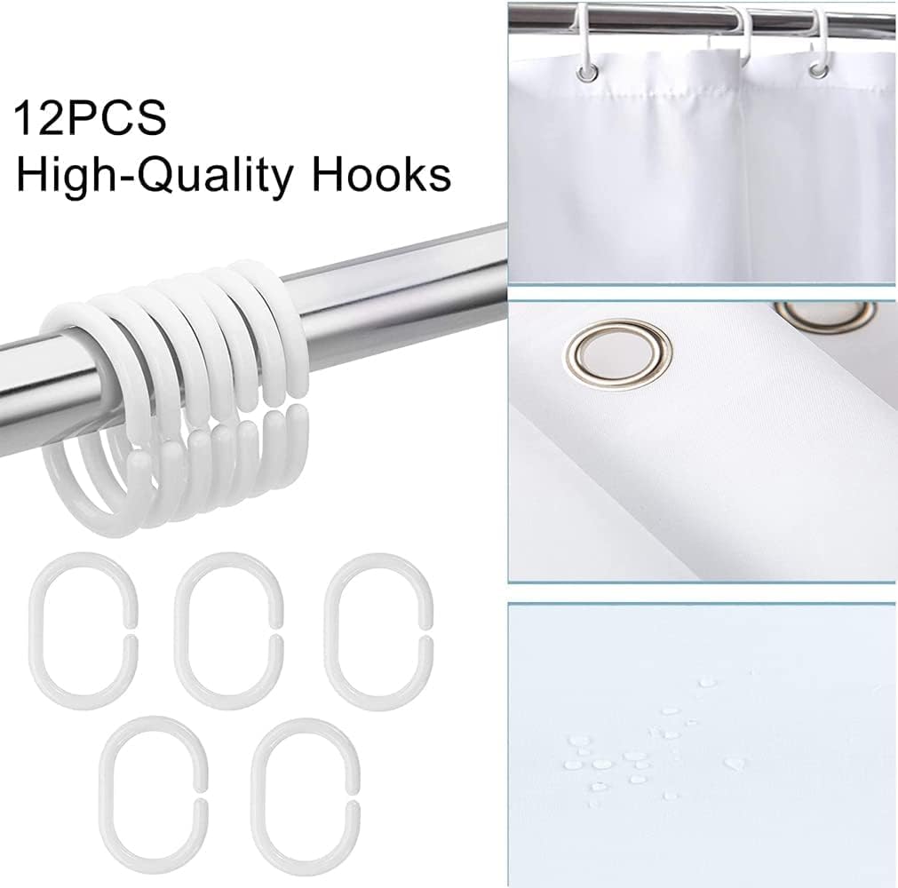Boho Beige Checkerboard Shower Curtain with 12 Hooks 72x72in