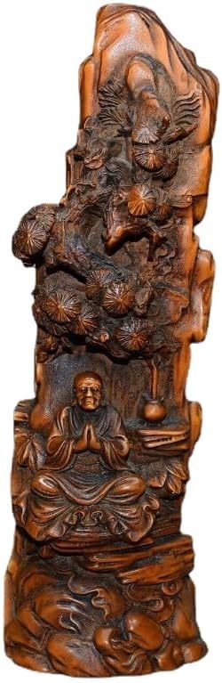 Handcrafted Mini Boxwood Dharma Pine Statue