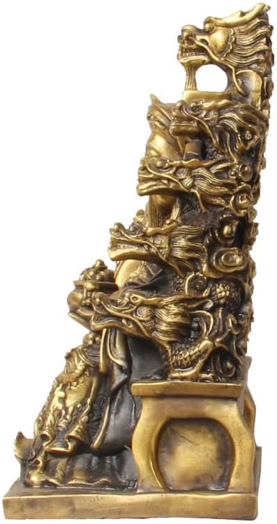 Usoway Large Copper Nine Dragons Wealth God Statue