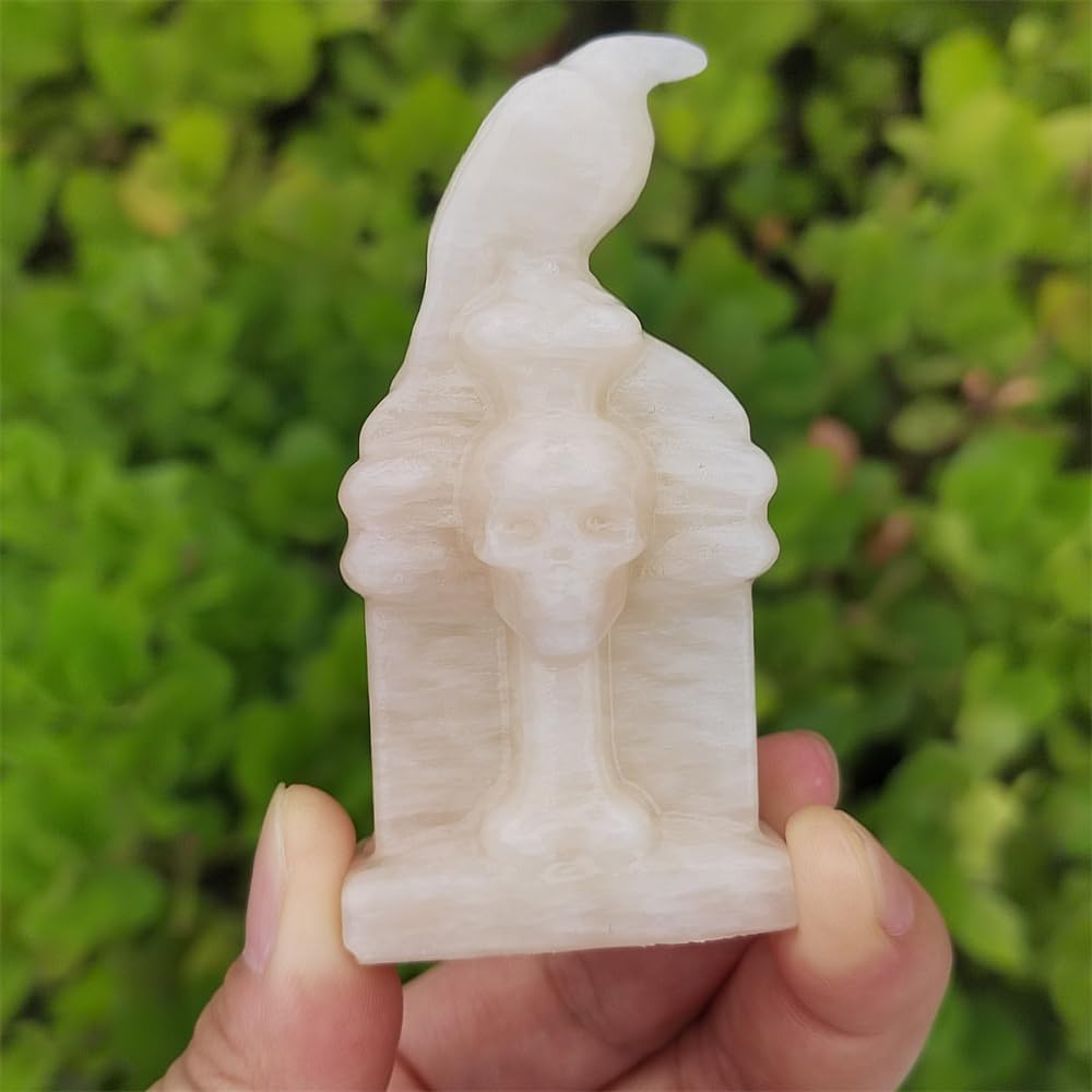 Natural Obsidian Raven Statue Reiki Crystal Decor
