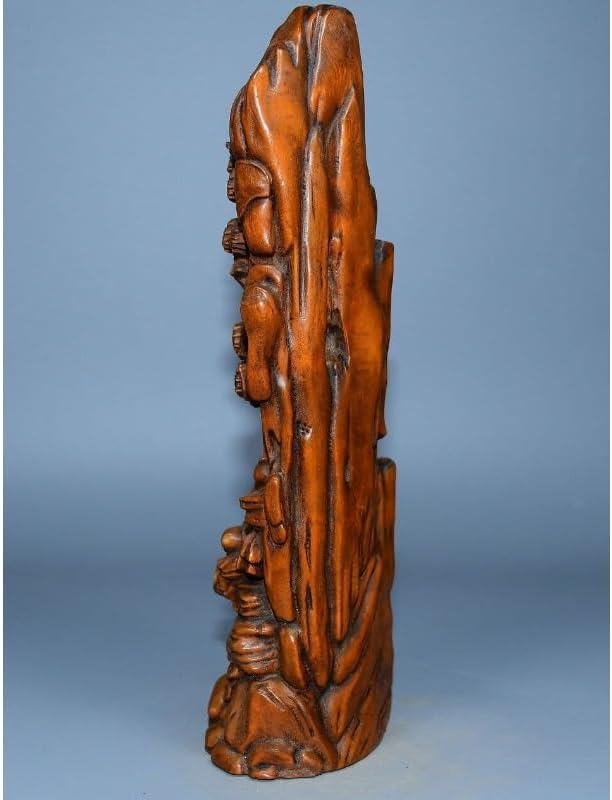 Handcrafted Mini Boxwood Dharma Pine Statue