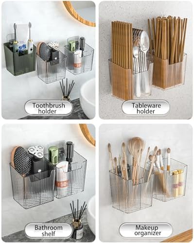 Lae Nuvole Set Of 2 Wall Mounted Shower Caddy Organizer Bins