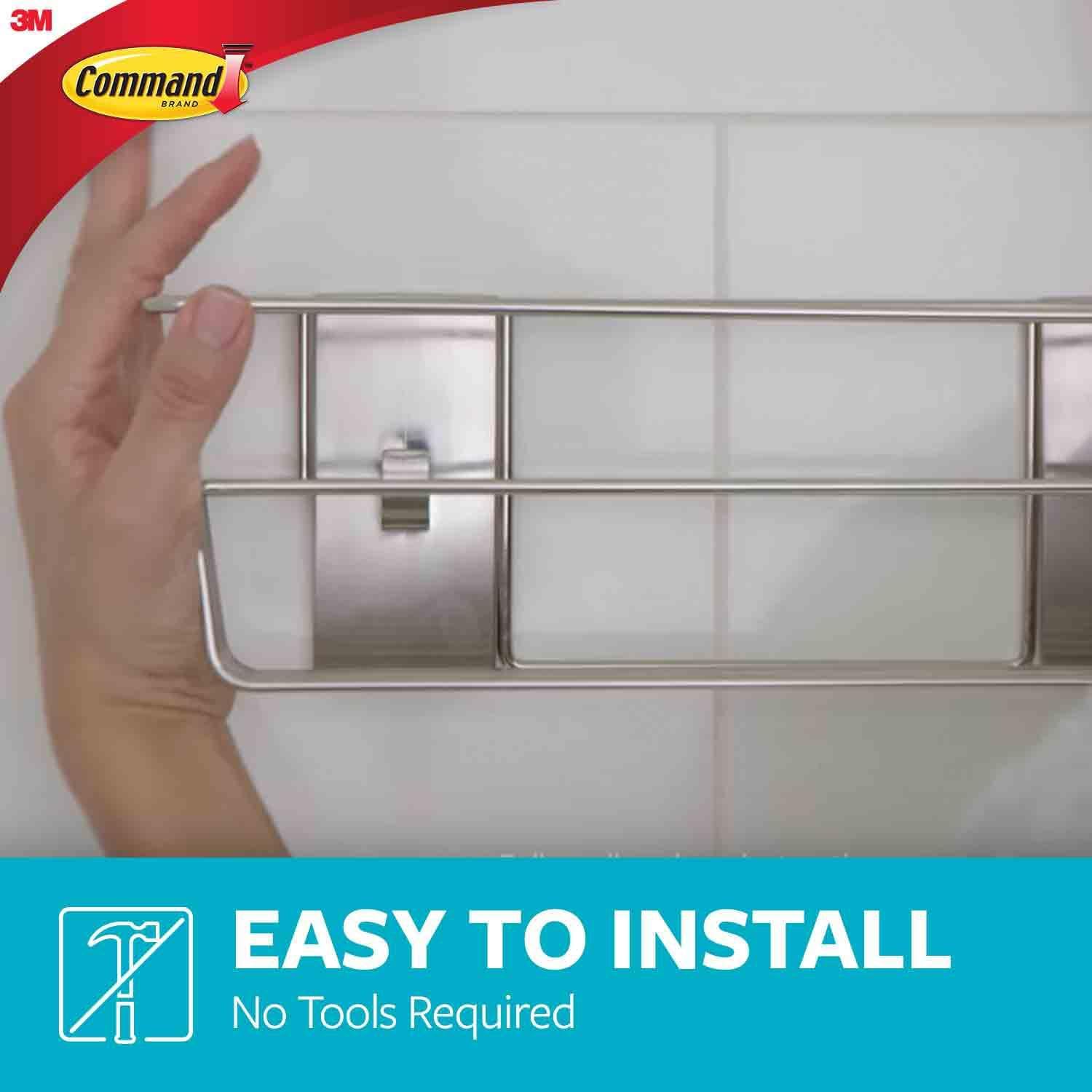Command Shower Caddy Satin Nickel with Water Resistant Strips
