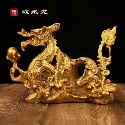 Usoway Large Pure Brass Dragon Ornament
