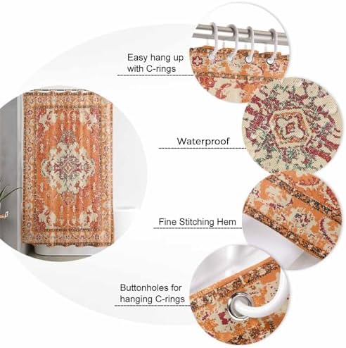 ZOE GARDEN Southwestern Orange Shower Curtain Set
