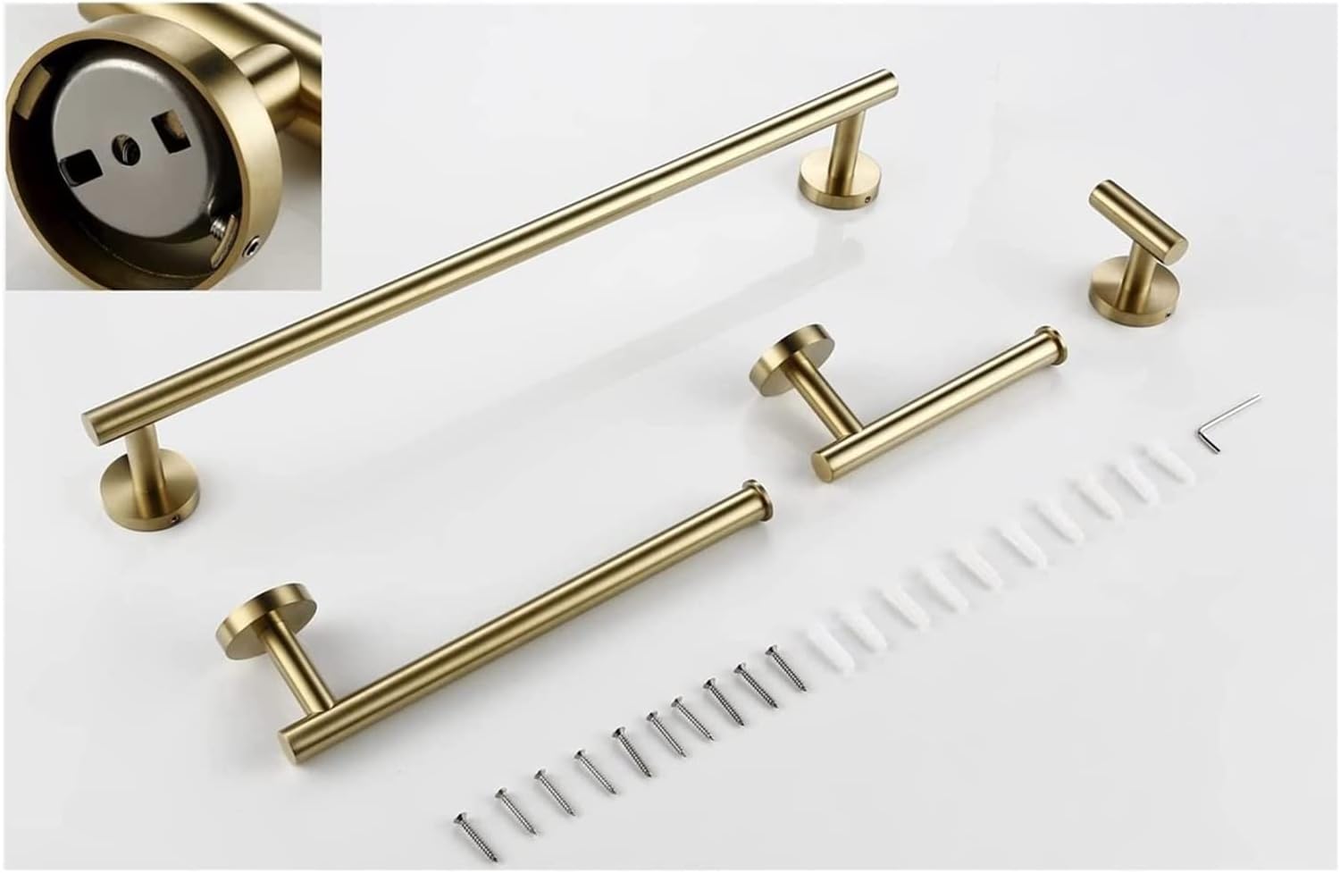 ALDEPO 4-Piece Stainless Steel Towel Bar Rack Bathroom Hardware