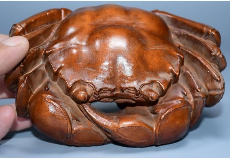 Lovable Mother Crab Statue - Handcrafted Boxwood Decor