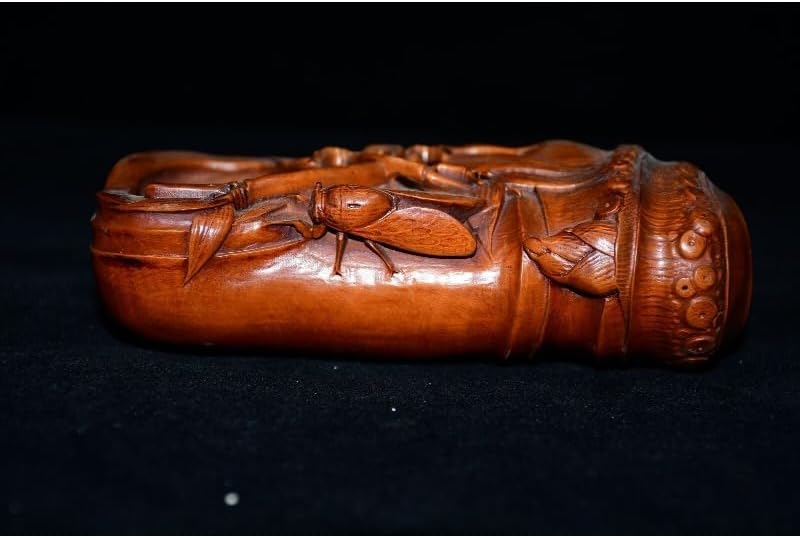 Handcrafted Golden Cicada Writing Brush Washer Statue Set
