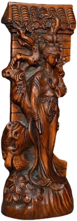 LimpaC Mini Boxwood Plum Blossom Statue Handmade Decor