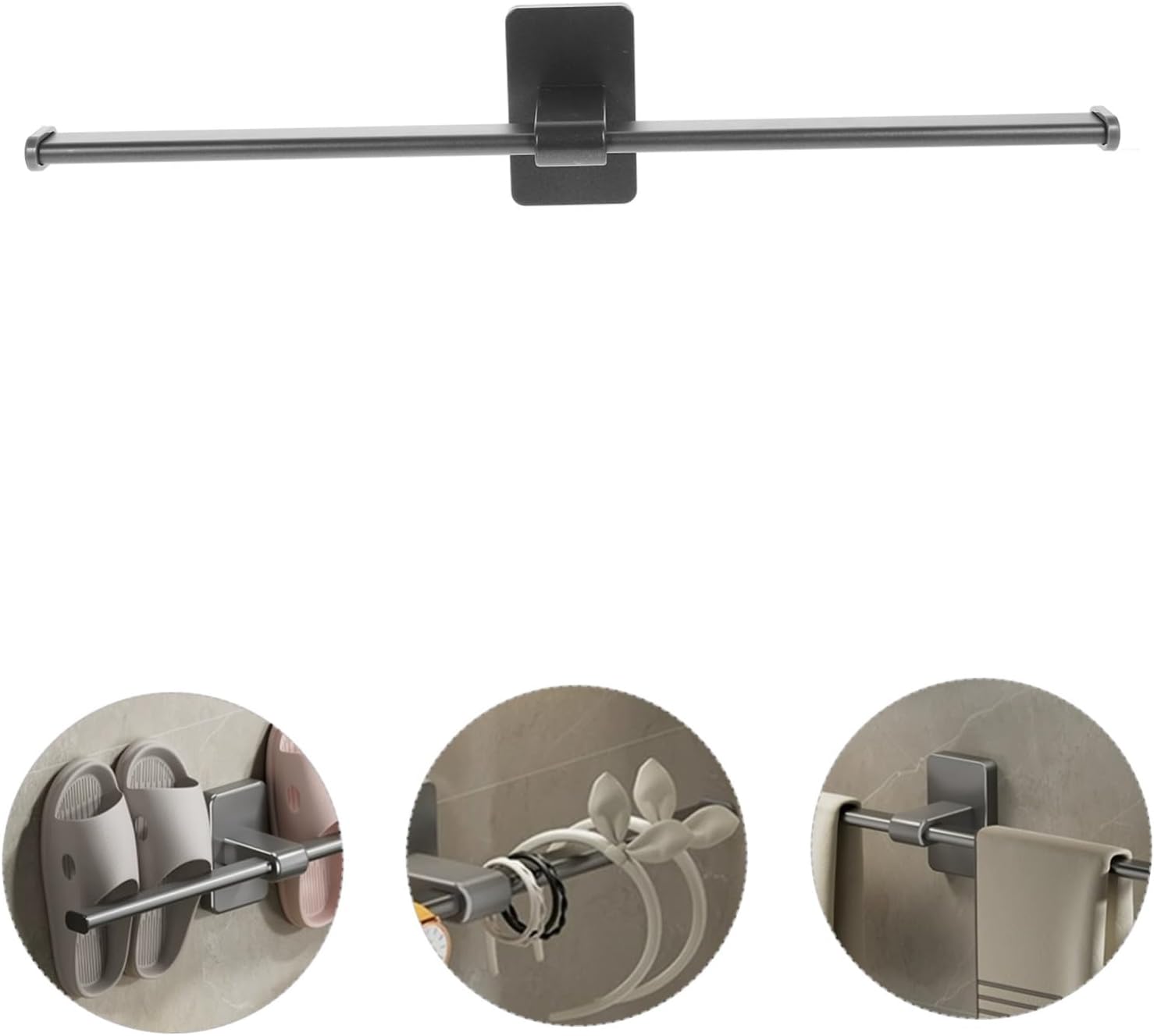 Alipis Space-Saving Wall Mounted Towel Rack No Drilling