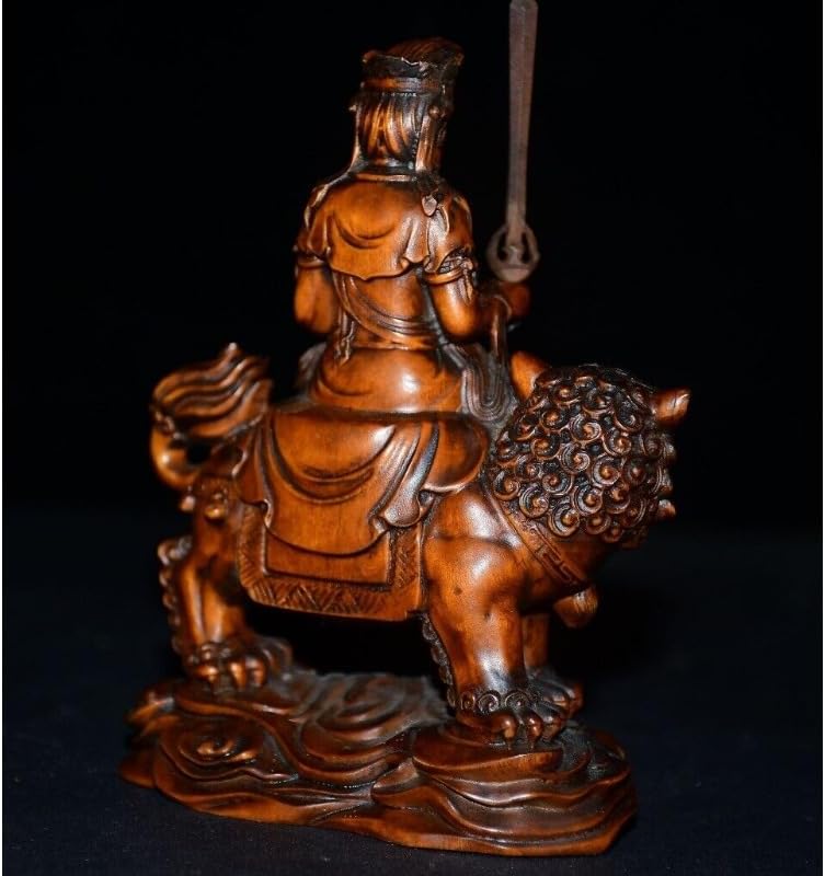 LimpaC Mini Boxwood Manjusri Bodhisattva Statue