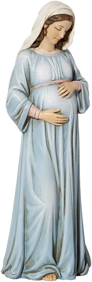 Inspirational Catholic Figurine - Mary Mother of God Sculpted Resin Statue 8 Inch