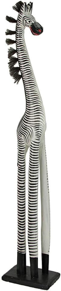 Zeckos Hand-Carved Zebra Statue 36 Inches Tall