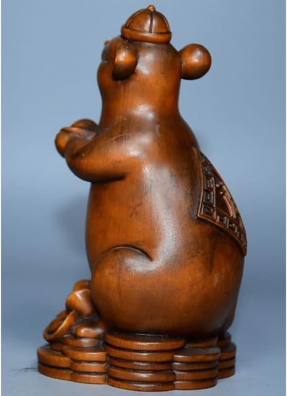 LimpaC Boxwood Mouse Yuanbao Wealth Statue