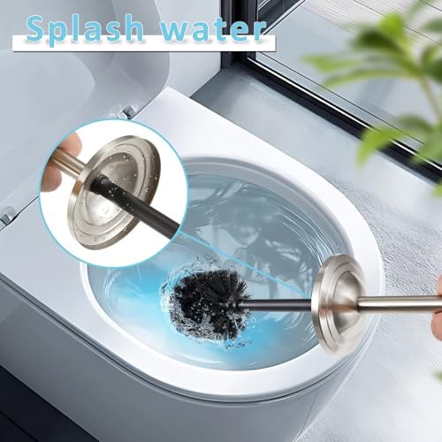 Hioflyme Toilet Brush with Holder Durable and Splash-Resistant