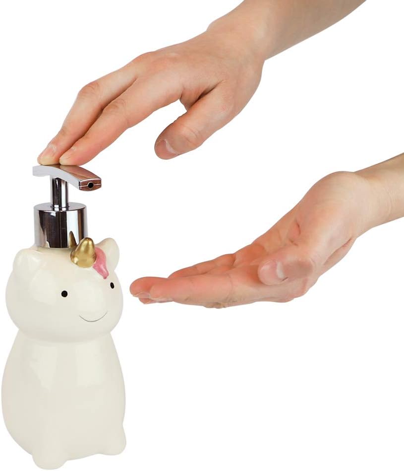 Isaac Jacobs White Ceramic Unicorn Soap Dispenser