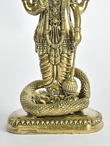 Exotic India Superfine Vishnu Brass Statue On Sheshnag 1