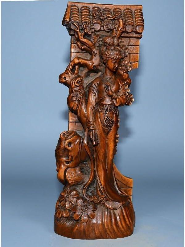 LimpaC Mini Boxwood Plum Blossom Statue Handmade Decor