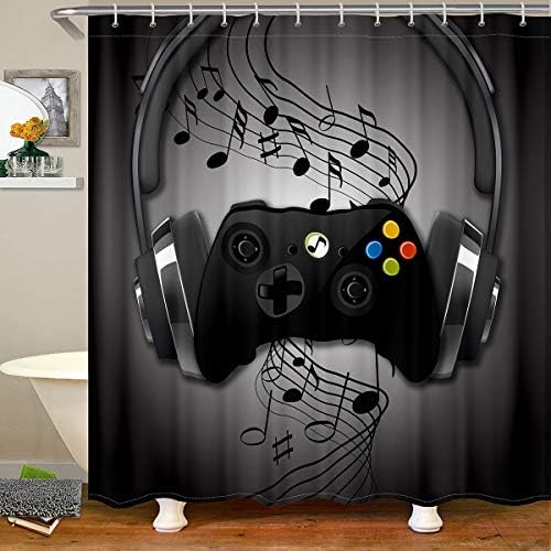 Erosebridal Boys Game Shower Curtain Set with Hooks 72 H