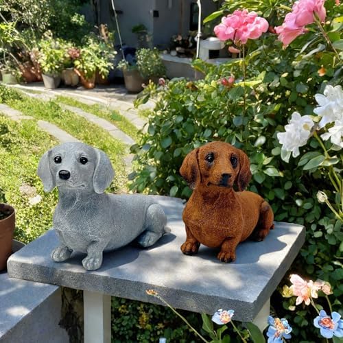 Brown Simulated Sausage Dog Resin Figurine Ornament