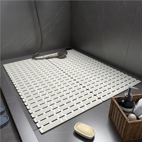 XIYUNTE Non Slip Shower Mat - 36x16 inches Cream White