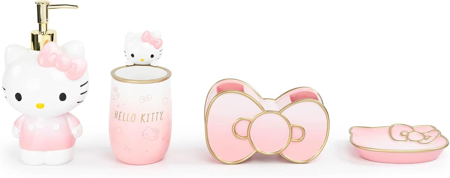 Jay Franco Hello Kitty Organizer Set - 4 Piece Pink Accessories