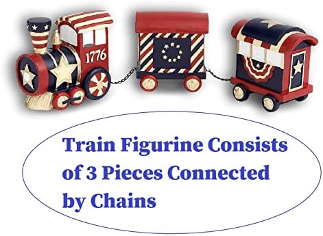 Rustic Americana 1776 Train Figurine 4th of July Decoration