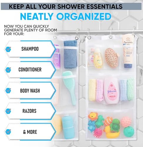Handy Laundry 2-Pack Shower Organizer with 9 Pockets 1