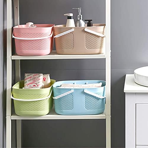 Shower Caddy Basket - Large Capacity Thick Plastic Organizer with Handles Drainage Toiletry Bag