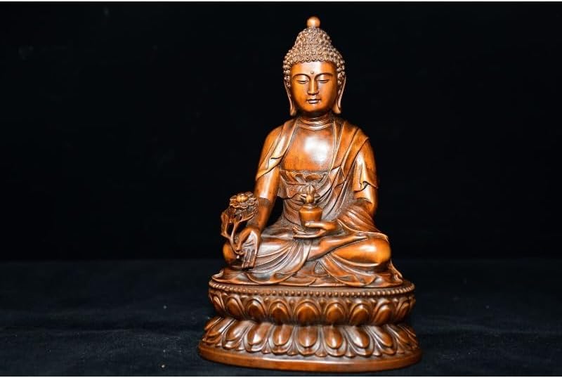 Handcrafted Boxwood Medicine Buddha Statue