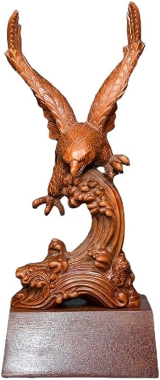 LimpaC Handcrafted Boxwood Hawk Statue Decor