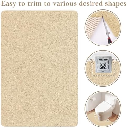 SoftDuo Non-Slip Shower Mat 36x16 Inch PVC Loofah