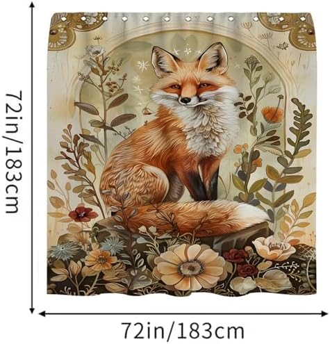 Reateforin Kids Woodland Animal Shower Curtain Set