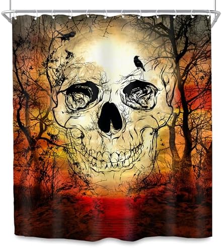 SVBright Gothic Skull Shower Curtain Set 60x72