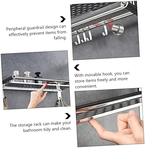 LIFKOME Bathroom Storage Rack with Movable Hooks