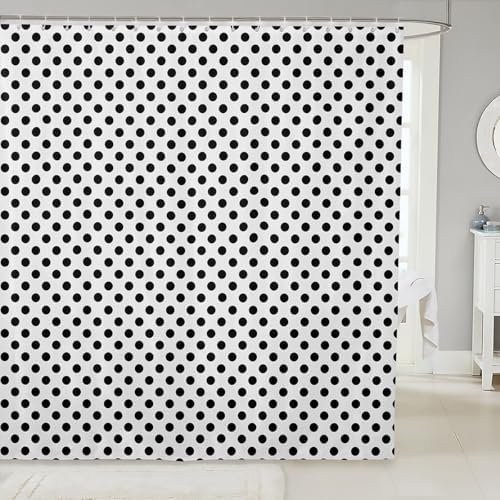 Erosebridal Polka Dots Shower Curtain Set