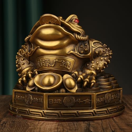 Usoway Pure Brass Golden Toad Sculpture