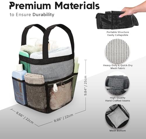 DV Lifestyle Mesh Shower Caddy with 7 Pockets and Zipper 1