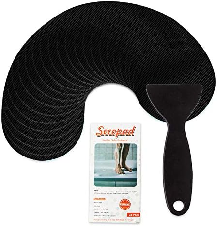 Non-Slip Bathtub Stickers with Silicone Scraper 24pcs Black