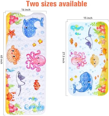 Secopad Kids Bath Mat Non Slip Pink Octopus 40x16