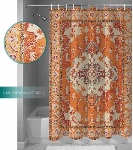 ZOE GARDEN Southwestern Orange Shower Curtain Set