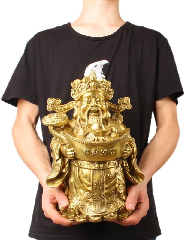 Usoway Brass Wealth God Statue for Home Decor