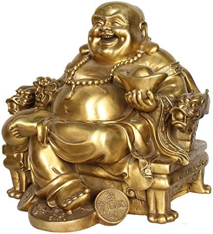 Usoway Decorative Bronze Figurine - Dragon Throne Buddha