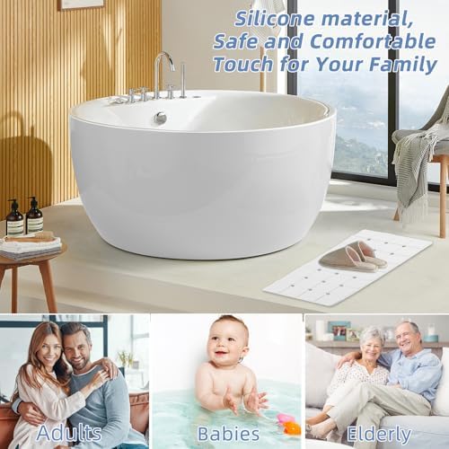 MeimeiDe Silicone Bathtub Mat 15 x 28 Non-Slip