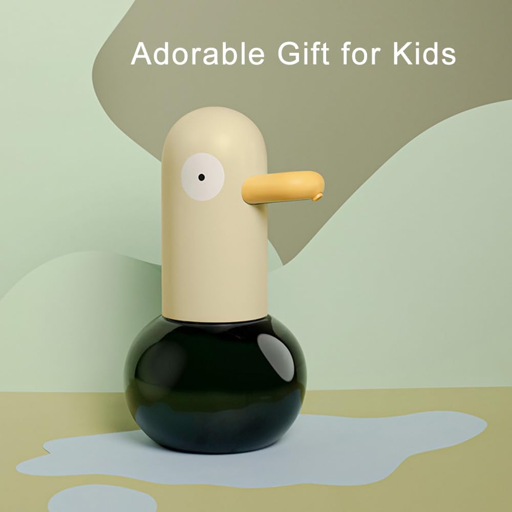 Kids Automatic Foaming Soap Dispenser - Cute Pigeon USB Rechargeable 400ml Yellow