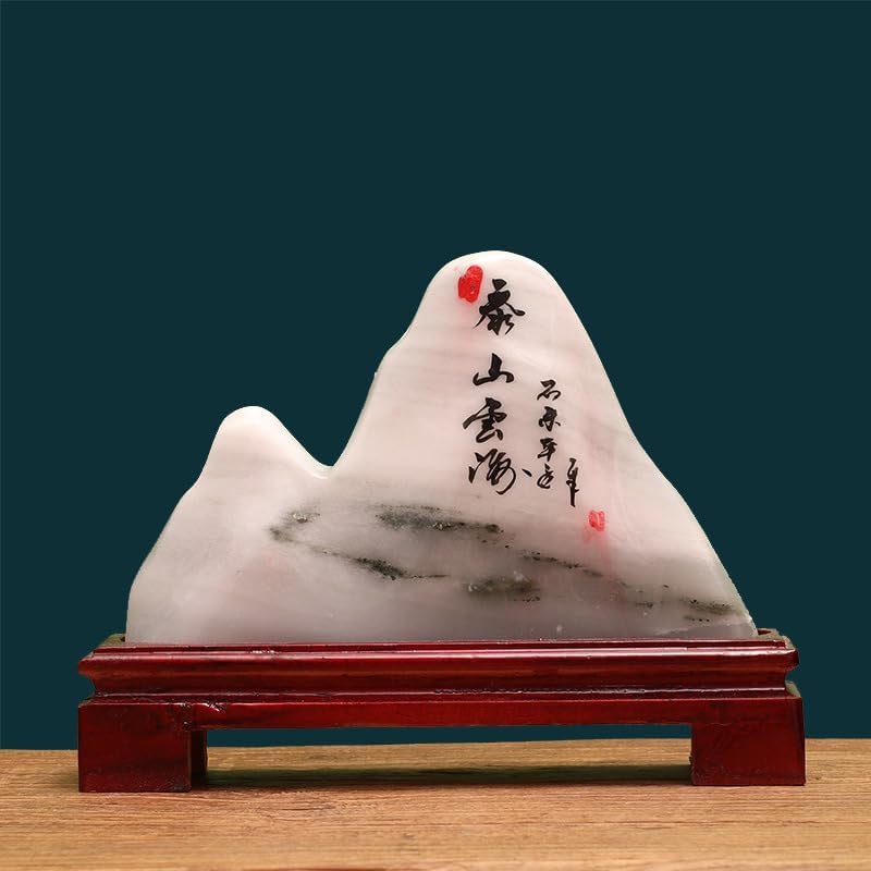 Usoway Snow Jade Mountain Decor Figurine