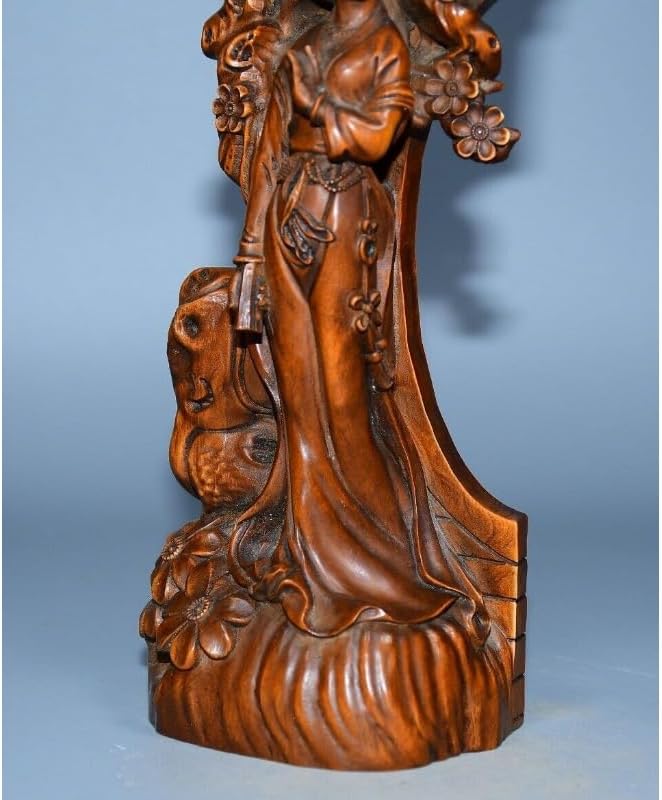 LimpaC Mini Boxwood Plum Blossom Statue Handmade Decor